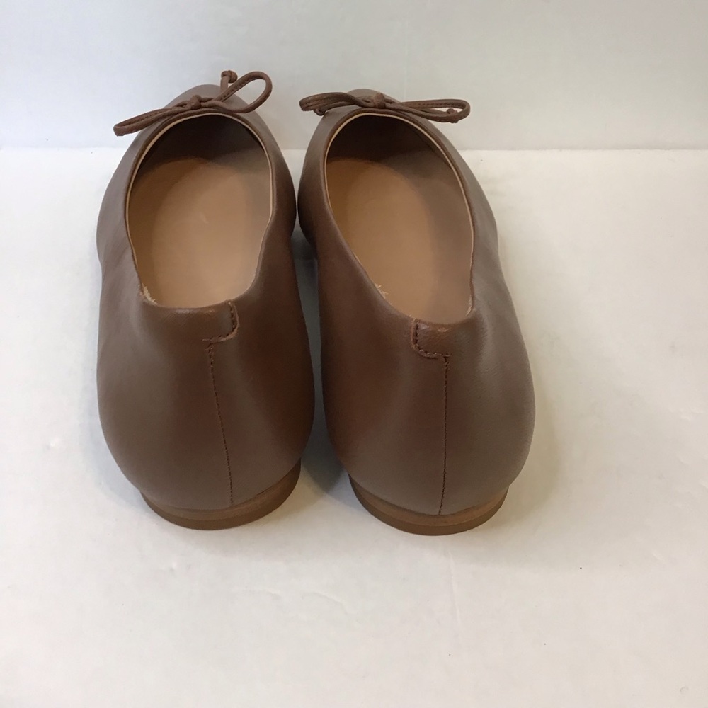 QUINCE Women's Brown Italian Leather Bow Ballet Flats 9.5 - Picture 7 of 8